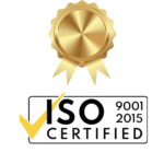ISO 9001 2015 Certified Quality Management gold seal badge for corporate compliance