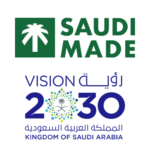 Saudi Vision 2030 and Saudi Made certification badges representing local compliance