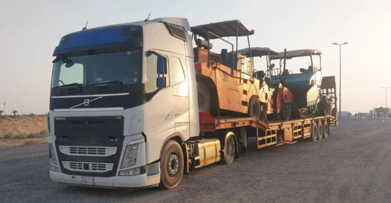 Heavy machinery transportation Saudi Arabia — lowbed trailer hire for oversized equipment KSA, Heavy equipment transport hire Riyadh Dammam — construction plant and machinery Saudi Arabia KSA