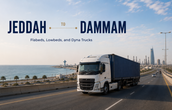 Truck hire Jeddah to Dammam Saudi Arabia — cross Kingdom industrial freight and trailer hire KSA, Jeddah Dammam cross Kingdom trailer hire — industrial freight and refrigerated transport Saudi Arabia KSA
