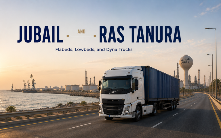 Truck hire Jubail Ras Tanura Saudi Arabia — Aramco and SABIC compliant vehicle hire Eastern Province KSA, Jubail Ras Tanura vehicle hire — Aramco SABIC compliant oil gas and petrochemical transport Saudi Arabia KSA